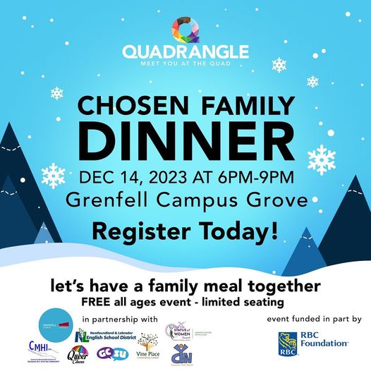 Quadrangle NL’s Holiday Chosen Family Dinner Announcements